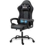 Fantasylab Ergonomic Gaming Chair Racing Style Office Chair, Computer Desk Chair, Swivel Reclining PU Leather PC Gamer Chair, Black