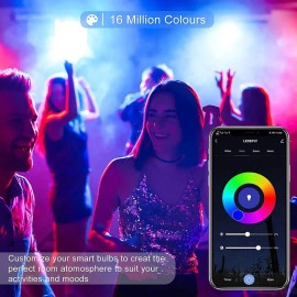 5W=40W, A15 Smart Bulb, Compatible with Alexa, Google Home, E26, Color Changing, Dimmable LED WiFi Light Bulbs, No Hub Required, 1 Pack, LEDEPLY