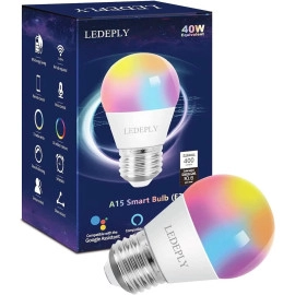 5W=40W, A15 Smart Bulb, Compatible with Alexa, Goo..