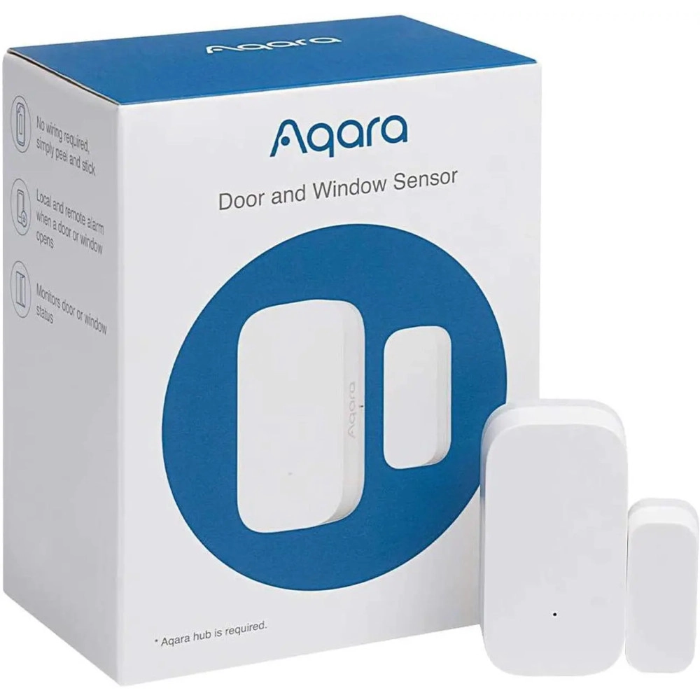 Aqara Door and Window Sensor, REQUIRES AQARA HUB, Zigbee Connection, Wireless Mini Contact Sensor for Alarm System and Smart Home Automation, Compatible with Apple HomeKit, Alexa, Works With IFTTT