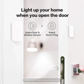 Aqara Door and Window Sensor, REQUIRES AQARA HUB, Zigbee Connection, Wireless Mini Contact Sensor for Alarm System and Smart Home Automation, Compatible with Apple HomeKit, Alexa, Works With IFTTT