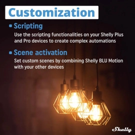 Shelly Blu Motion | Bluetooth Motion & Lux Sensor | Compatible with Google Home & Alexa | iOS & Android App | Up to 30 Ft. Range | Long-Lasting Battery | Home Automation
