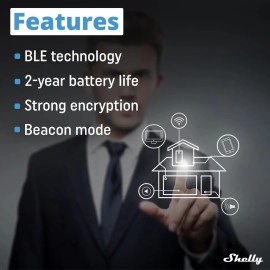 Shelly BLU RC Button 4 | Smart four-button Bluetooth remote control interface | Scenes Activation | Magnetic Holder | Easy Control | Google Home & Alexa Compatibility | Home Automation