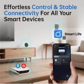 VEXA Zigbee Hub for TUYA Smart Products Only, Smart Home Zigbee Bridge with Device Counter, Supports Zibgee & Bluetooth Sub-Device, Compatible with Alexa and Google Home, 2.4GHz WiFi Required