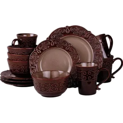 Elama EL-SALIA16 Salia 16 Piece Stoneware Dinnerware Set