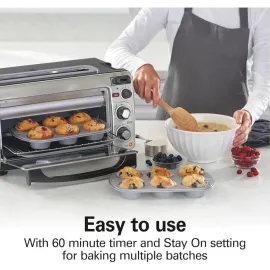 Hamilton Beach 2-in-1 Countertop Toaster Oven and Long Slot 2 Slice Toaster, 60 Minute Timer and Automatic Shut Off, Shade Selector, Stainless Steel