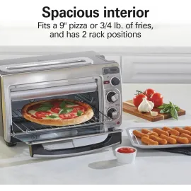 Hamilton Beach 2-in-1 Countertop Toaster Oven and Long Slot 2 Slice Toaster, 60 Minute Timer and Automatic Shut Off, Shade Selector, Stainless Steel