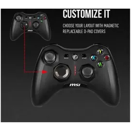 MSI Force GC30V2 Wireless Gaming Controller, Dual Vibration Motors, Dual Connection Modes, Interchangeable D-Pads, Compatible with PC & Android