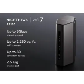 Netgear Nighthawk RS150 Dual-Band WiFi 7 Router, BE5000 Wireless Speed (up to 5.0 Gbps)