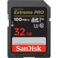 SanDisk 32GB Extreme Pro SDHC UHS-I/U3 V30 Class 10 Memory Card, Speed Up to 100MB/s