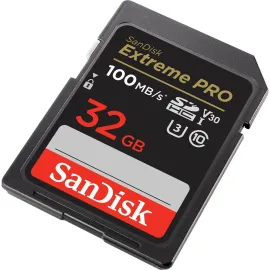 SanDisk 32GB Extreme Pro SDHC UHS-I/U3 V30 Class 10 Memory Card, Speed Up to 100MB/s