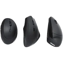 Anker 2.4G Wireless Vertical Ergonomic Optical Mouse, 800 / 1200 /1600 DPI, 5 Buttons for Laptop, Desktop, PC, Macbook - Black