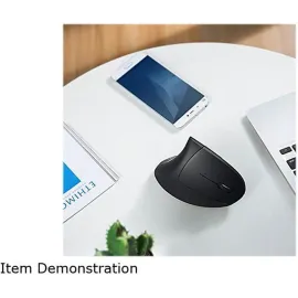 Anker 2.4G Wireless Vertical Ergonomic Optical Mouse, 800 / 1200 /1600 DPI, 5 Buttons for Laptop, Desktop, PC, Macbook - Black