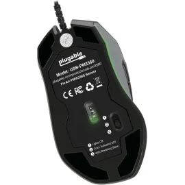 Plugable USB Mouse - Gaming, Adjustable DPI, Color LED, 6 Foot Braided Cable