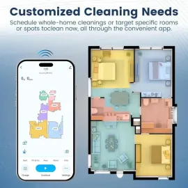 AIRROBO L50+ Robot Vacuum and Mop (5500Pa Suction) 60-Day Self-Cleaning, LiDAR Navigation and Mapping, Voice/App Control, 240min Runtime
