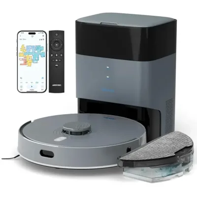 AIRROBO L50+ Robot Vacuum and Mop (5500Pa Suction) 60-Day Self-Cleaning, LiDAR Navigation and Mapping, Voice/App Control, 240min Runtime