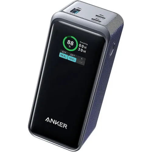 Anker Prime Power Bank, 20,000mAh Portable Charger with 200W Output, Smart Digital Display, 2 USB-C and 1 USB-A Port Compatible with iPhone 14/13 Series, Samsung, MacBook, Dell, and More