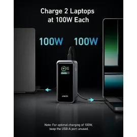 Anker Prime Power Bank, 20,000mAh Portable Charger with 200W Output, Smart Digital Display, 2 USB-C and 1 USB-A Port Compatible with iPhone 14/13 Series, Samsung, MacBook, Dell, and More