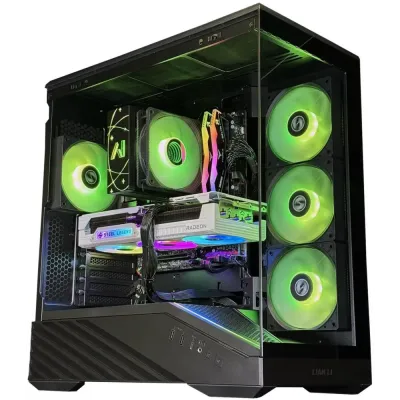 Andromeda Insights Advanced AMD Vector - RX 9070XT 16GB | Ryzen 5 9600X (5.4 GHz Turbo Boost) | 32GB DDR5 6000MHz | 1TB Gen4 SSD | 850W Gold PSU | ARGB Fans | Wi-Fi + BT | Win 11 Home