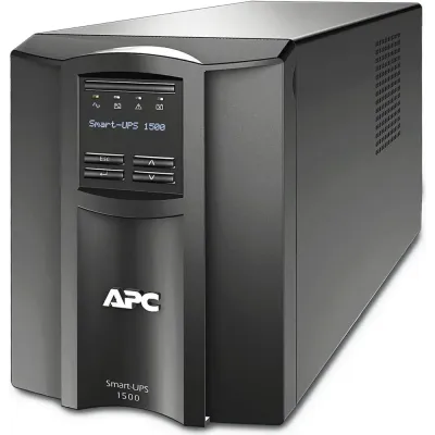 APC SMT1500C Smart-UPS, Line Interactive, 1500VA, Tower, 120V, 8x NEMA 5-15R outlets, SmartConnect Port+SmartSlot, AVR, LCD