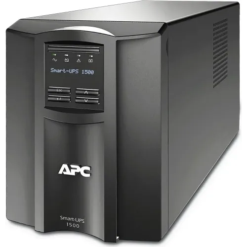 APC SMT1500C Smart-UPS, Line Interactive, 1500VA, Tower, 120V, 8x NEMA 5-15R outlets, SmartConnect Port+SmartSlot, AVR, LCD