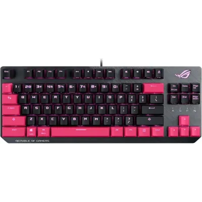 ASUS ROG Strix Scope TKL Electro Punk Mechanical Gaming Keyboard | Cherry MX Red Switches | 2X Wider Ctrl Key for Greater FPS Precision | Gaming Keyboard for PC | Aura Sync RGB Lighting, Quick-Toggle