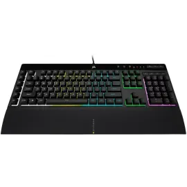 Corsair K55 RGB PRO Membrane Wired Gaming Keyboard – IP42 Dust and Spill-Resistant, 6 Macro Keys w/ Elgato Integration, iCUE Compatible – Black