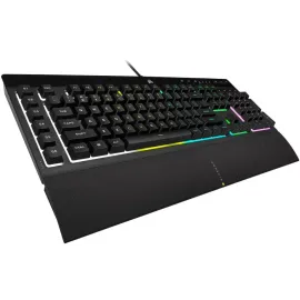 Corsair K55 RGB PRO Membrane Wired Gaming Keyboard – IP42 Dust and Spill-Resistant, 6 Macro Keys w/ Elgato Integration, iCUE Compatible – Black