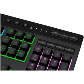 Corsair K55 RGB PRO Membrane Wired Gaming Keyboard – IP42 Dust and Spill-Resistant, 6 Macro Keys w/ Elgato Integration, iCUE Compatible – Black