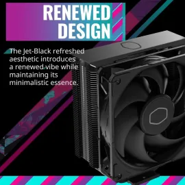 Cooler Master Hyper 212 Black CPU Air Cooler, SickleFlow 120mm Fan, Aluminum Top Cover, 4 Copper Heat Pipes, CryoFuze, 152mm(H), Brackets AMD Ryzen AM5|AM4, Intel LGA 1851|1700|1200