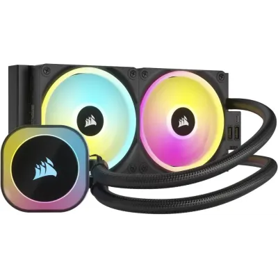 CORSAIR iCUE Link H100i RGB Liquid CPU Cooler - 240mm AIO - QX120 RGB Fans - Fits Intel LGA 1851, AMD AM5 - iCUE Link System Hub Included - Black