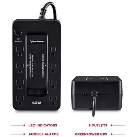 CyberPower ST425 Standby UPS Systems - 425VA/260W, 120 VAC, NEMA 5-15P, Compact, 8 Outlets