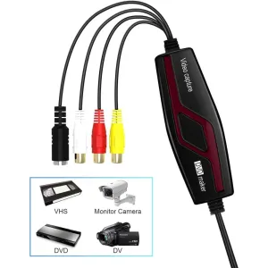 DIGITNOW Video Capture Converter, Capture Analog Video to Digital for Your Mac or Windows 10 PC, VHS to DVD