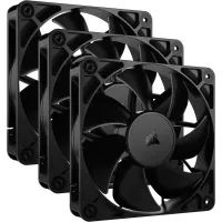 CORSAIR RS120 PWM 120mm Fans Triple Pack - Simplified Control - Daisy-Chain 4-Pin PWM Connection - Concentrated AirGuide Cooling - Magnetic Dome Bearing