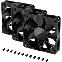 CORSAIR RS120 PWM 120mm Fans Triple Pack - Simplified Control - Daisy-Chain 4-Pin PWM Connection - Concentrated AirGuide Cooling - Magnetic Dome Bearing