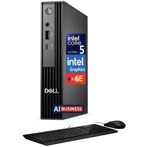 Dell Pro Micro AI Business Mini Desktop (Intel Ultra 5-235T, Intel Graphics, 32GB DDR5, 1TB PCIe SSD, WiFi 6E, Bluetooth 5.3, 90W PSU, RJ-45, 1 Display Port, 1 x HDMI 2.1, Win 11 Pro)
