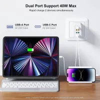 35W USB C Wall Charger Block, 2-Pack 4Port PD+QC Fast Power Adapter, Type C Charging Brick Cube Plug for iPhone 11/12/13/14/Pro Max, XS/XR/X, iPad/AirPods Pro, Samsung, Google, Tablet, Android(White)